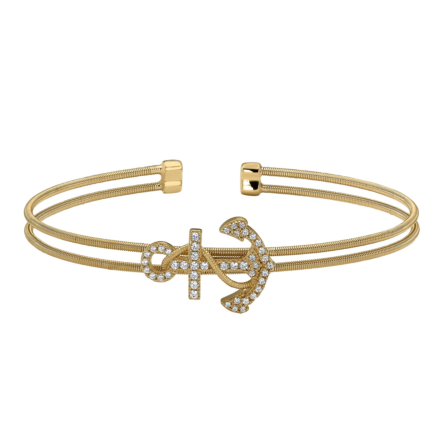 Two Cable Anchor Cuff Bracelet