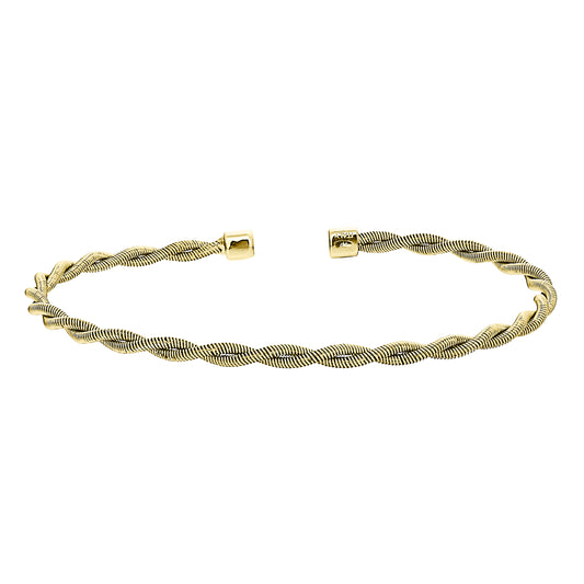 Thin Tightly Twisted Cable Cuff Bracelet