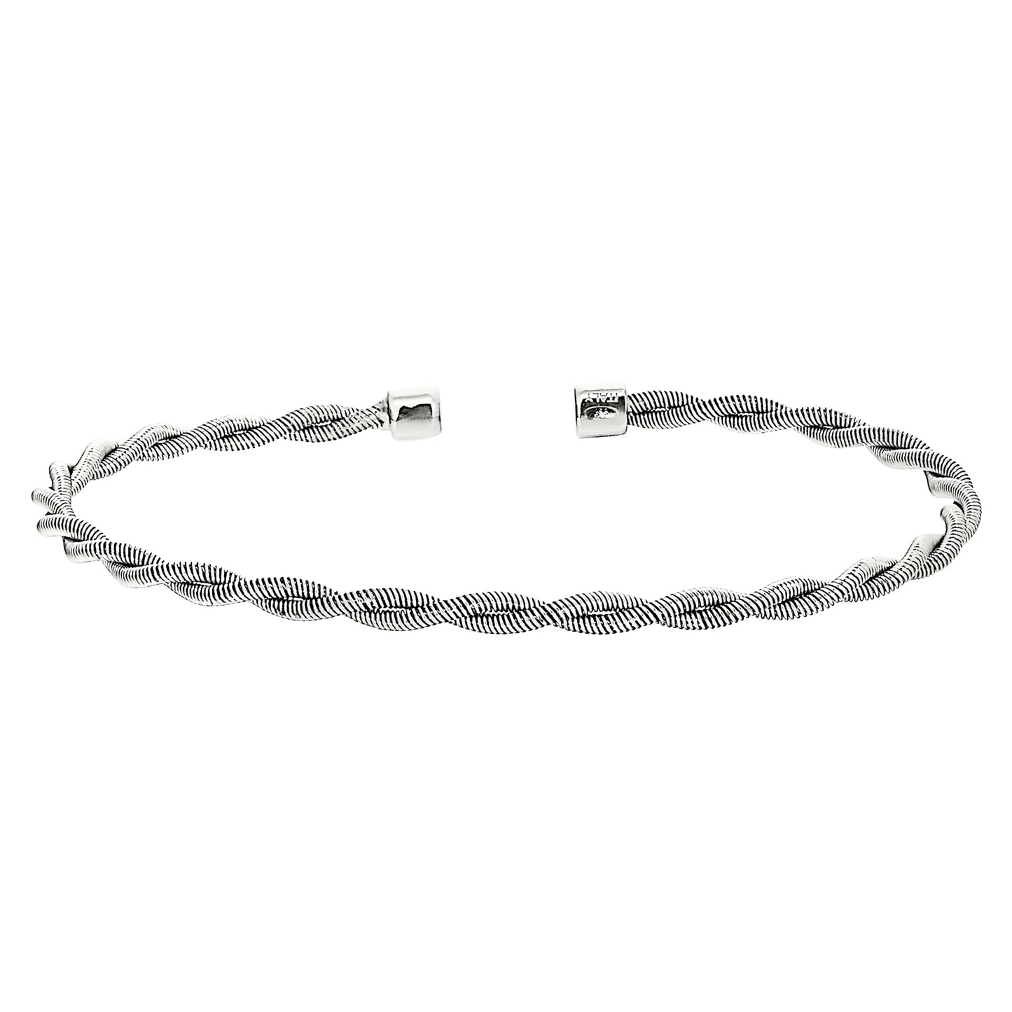 Thin Tightly Twisted Cable Cuff Bracelet