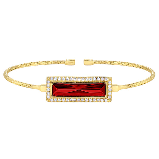 Rectangle Birthstone Cuff Bracelet - January