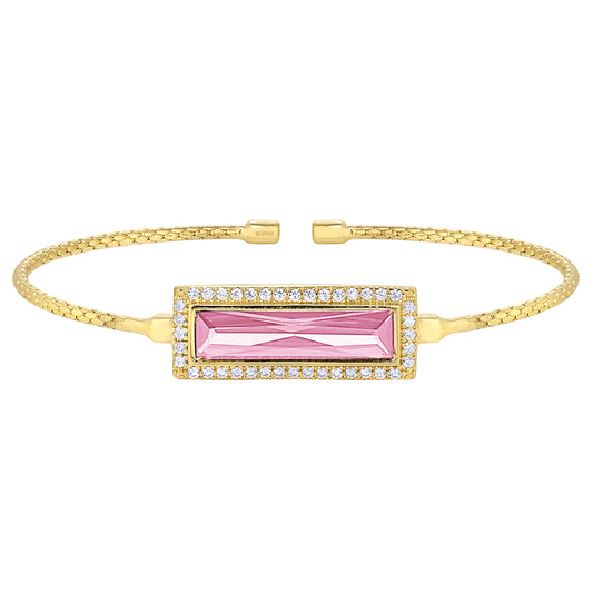 Rectangle Birthstone Cuff Bracelet - October