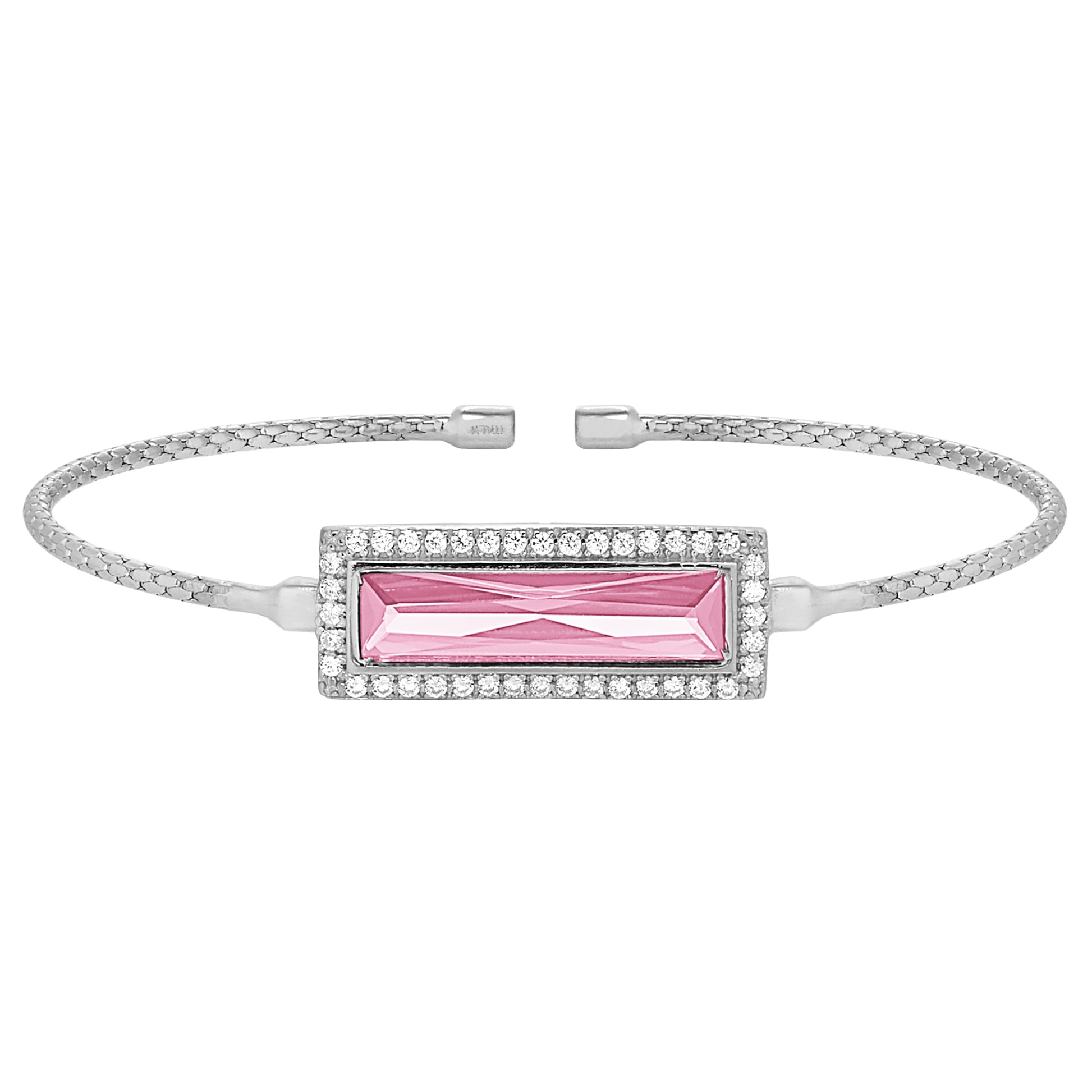 Rectangle Birthstone Cuff Bracelet - October