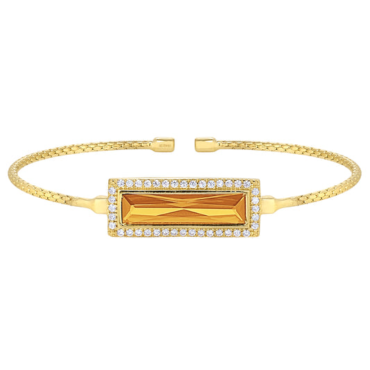 Rectangle Birthstone Cuff Bracelet - November