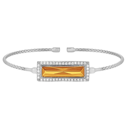 Rectangle Birthstone Cuff Bracelet - November