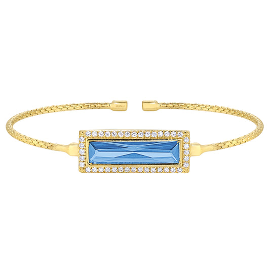 Rectangle Birthstone Cuff Bracelet - December