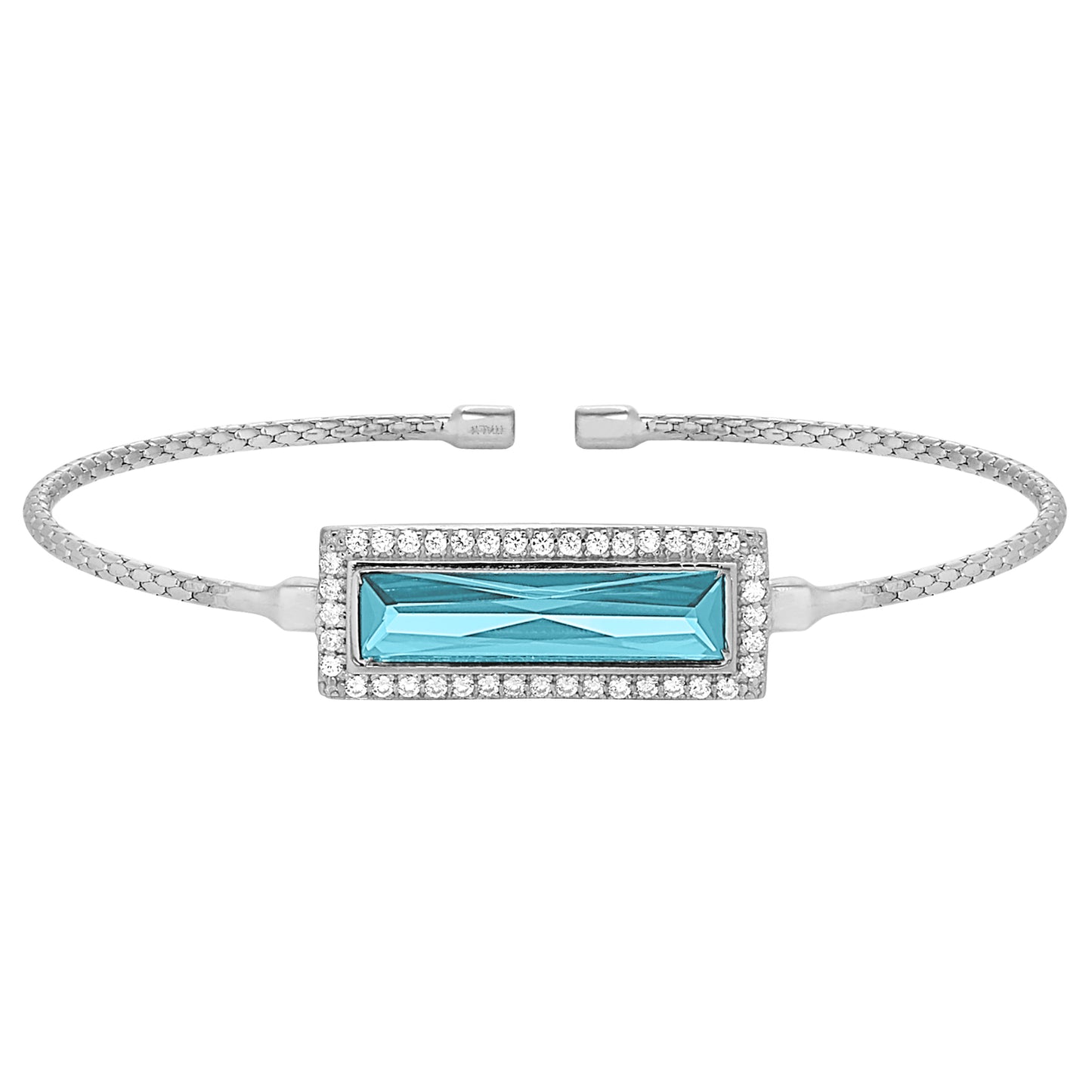 Rectangle Birthstone Cuff Bracelet - March