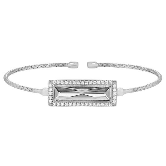 Rectangle Birthstone Cuff Bracelet - April