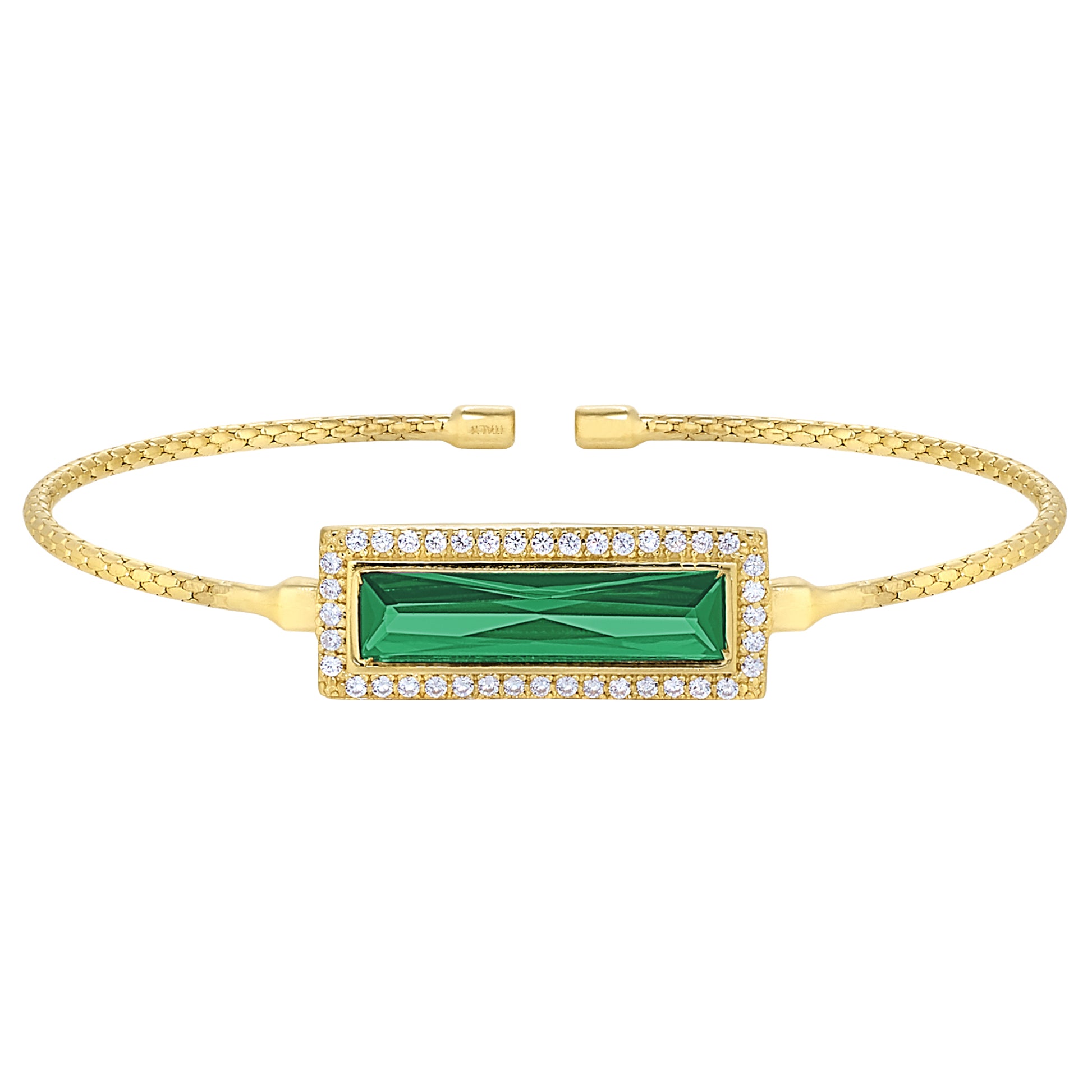 Rectangle Birthstone Cuff Bracelet - May