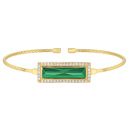 Rectangle Birthstone Cuff Bracelet - May