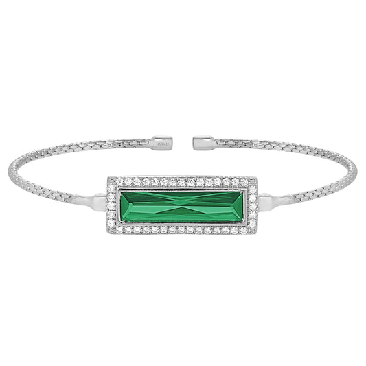 Rectangle Birthstone Cuff Bracelet - May