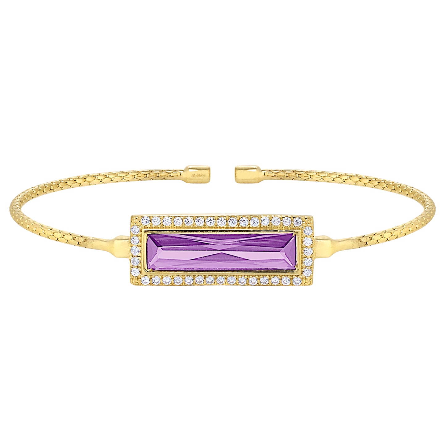 Rectangle Birthstone Cuff Bracelet - June