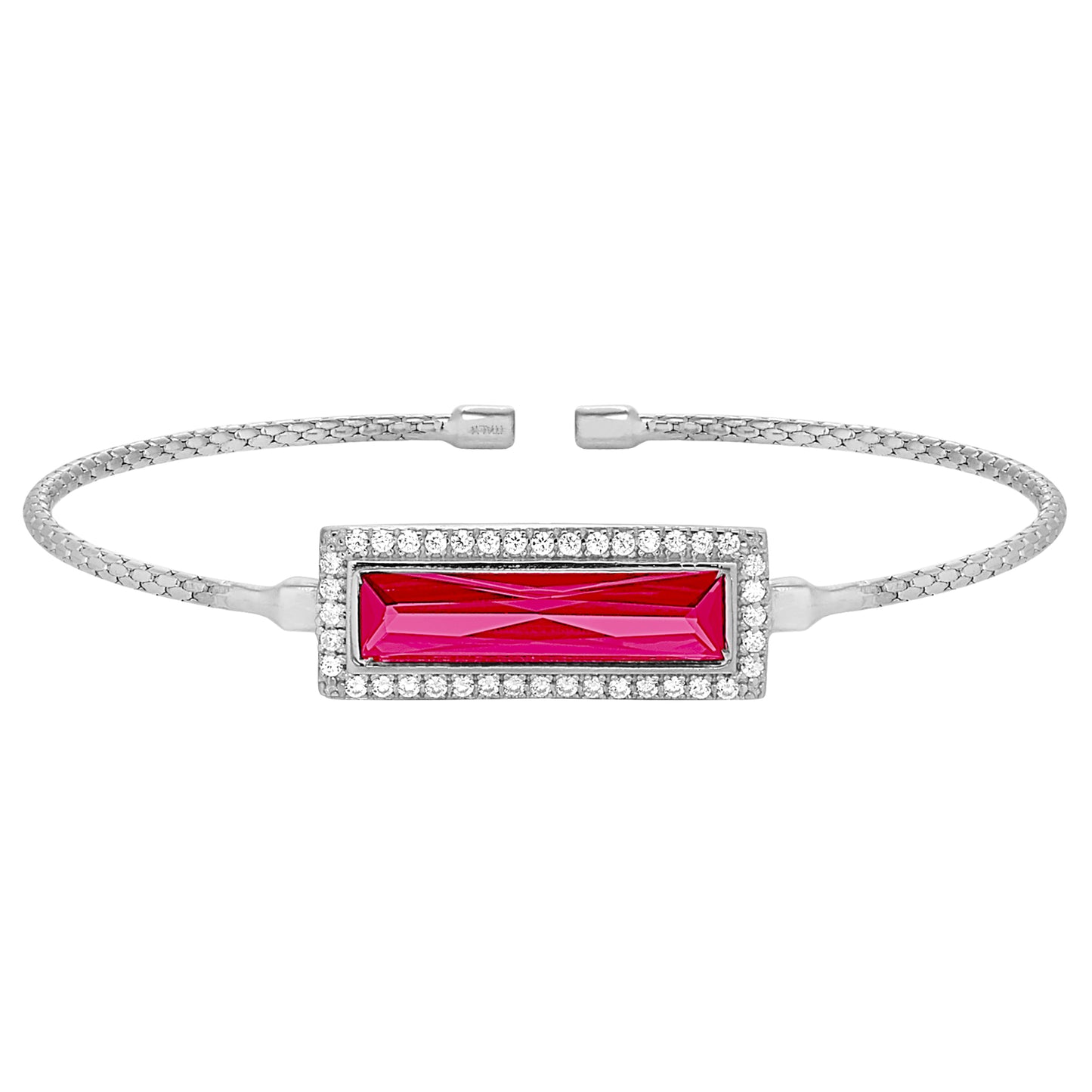 Rectangle Birthstone Cuff Bracelet - July