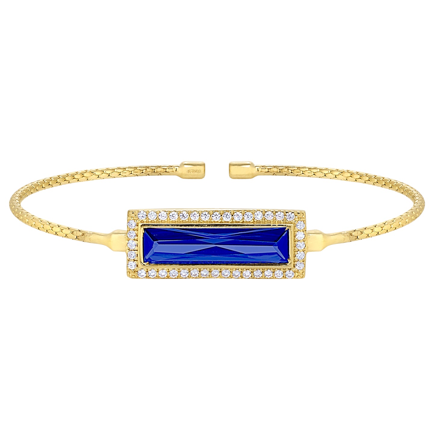 Rectangle Birthstone Cuff Bracelet - September