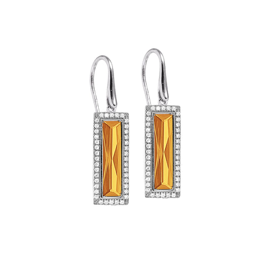 Rectangle Birthstone Drop Earrings - November   (LL7121E11-RH)