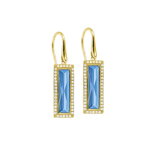 Rectangle Birthstone Drop Earrings - December   (LL7121E12-G)