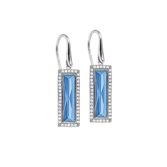 Rectangle Birthstone Drop Earrings - December   (LL7121E12-RH)