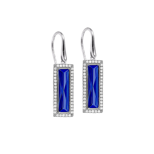 Rectangle Birthstone Drop Earrings - September   (LL7121E9-RH)