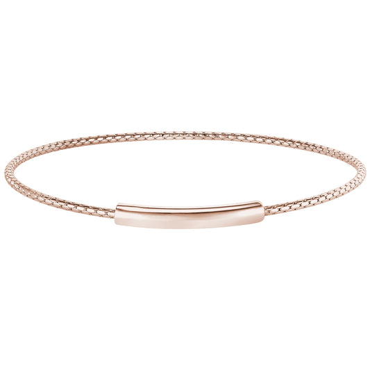 Opening Cable Cuff Bracelet with Polished Bar