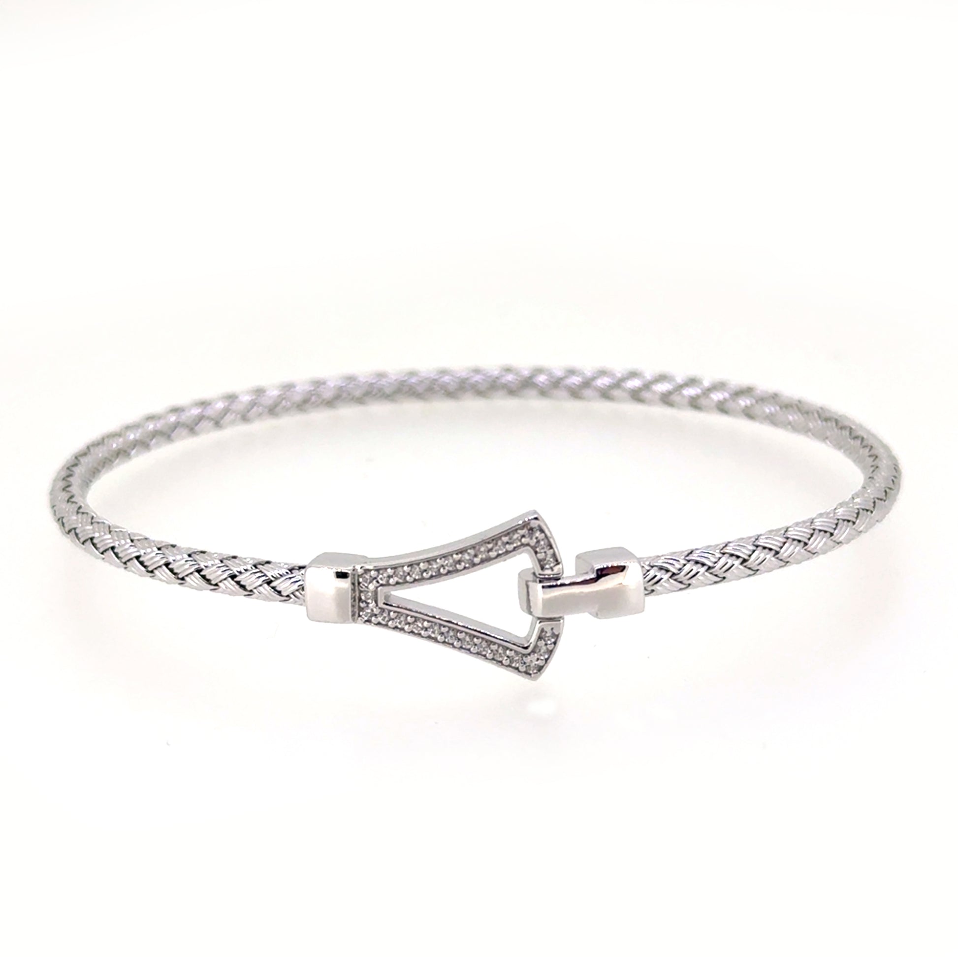 Triangle Buckle Basketweave Bracelet