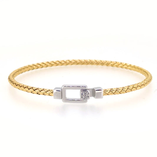 Square Buckle Basketweave Bracelet