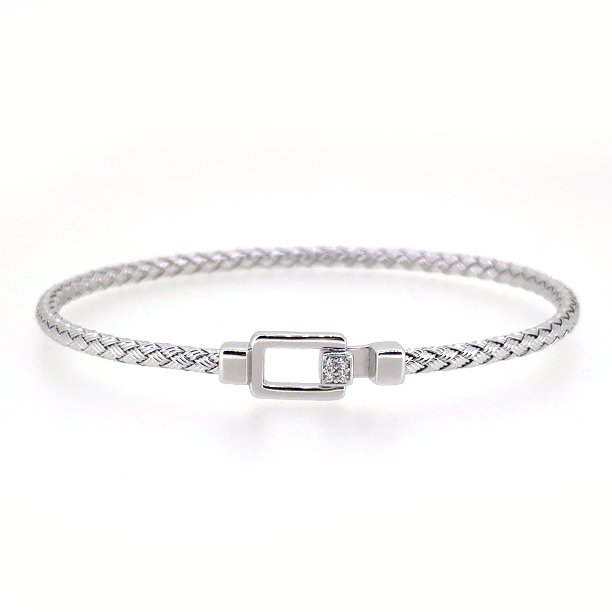 Square Buckle Basketweave Bracelet