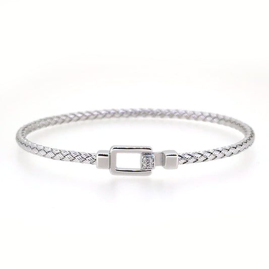Square Buckle Basketweave Bracelet