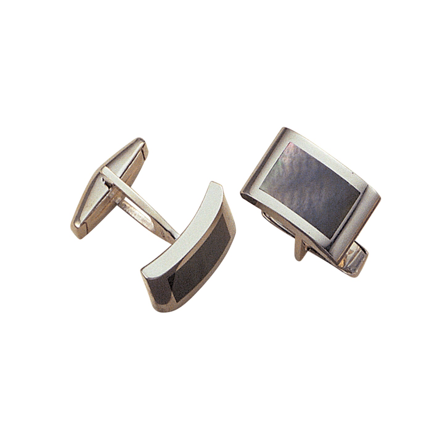 Rectangle Smokey Mother of Pearl Inlay Cufflinks