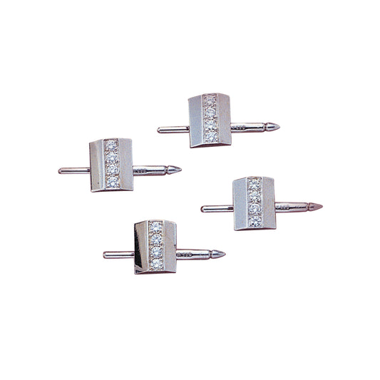 Shed Roof Stud Set with Central Diamond Row