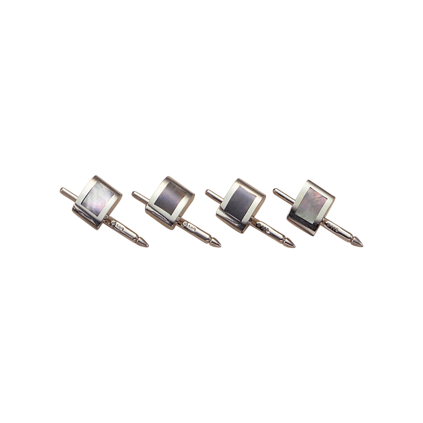 Rectangle Smokey Mother of Pearl Inlay Stud Set