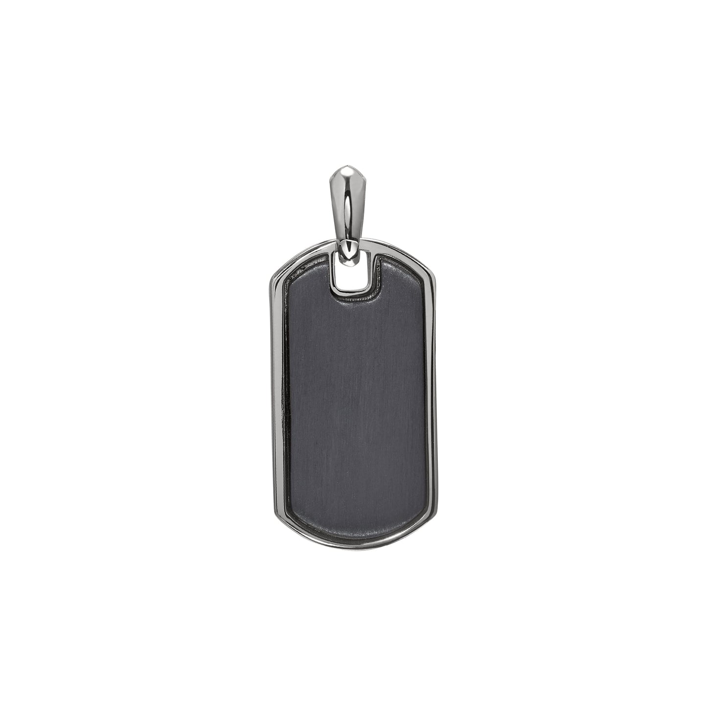 Two Tone Dog Tag Pendant Charm   (SCM-001-BK-RH)