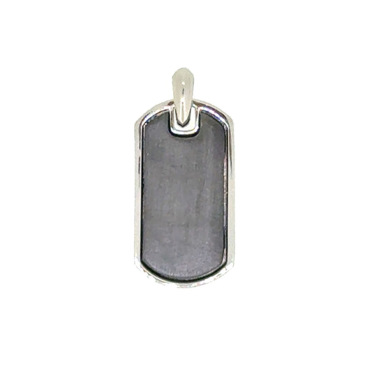 Two Tone Dog Tag Pendant Charm   (SCM-001-BK-RH)