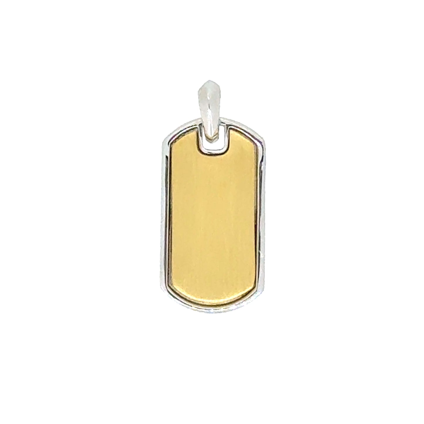 Two Tone Dog Tag Pendant Charm   (SCM-001-G-RH)