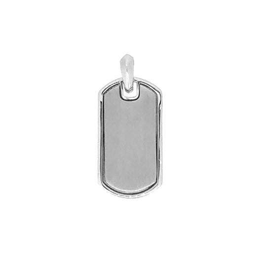 Two Tone Dog Tag Pendant Charm   (SCM-001-RH-RH)