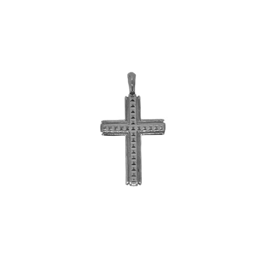 Studded Center Cross Pendant Charm   (SCM-006-BK)