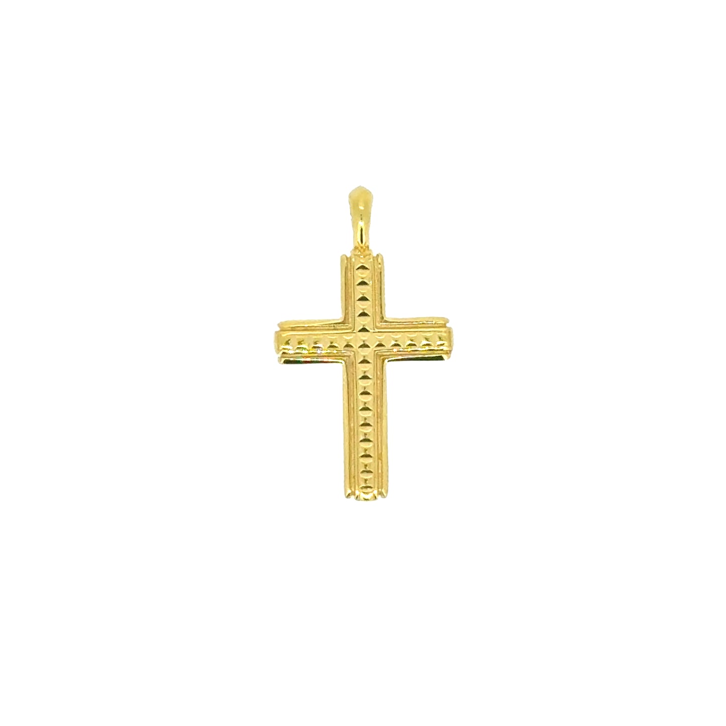 Studded Center Cross Pendant Charm   (SCM-006-G)