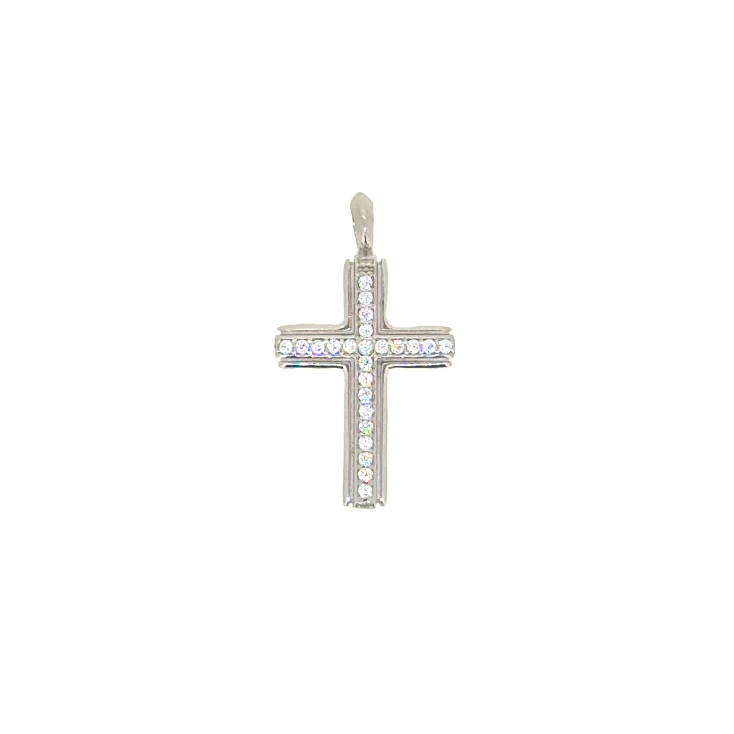 Cross Pendant Charm with Center Stone Channel   (SCM-007-RH)