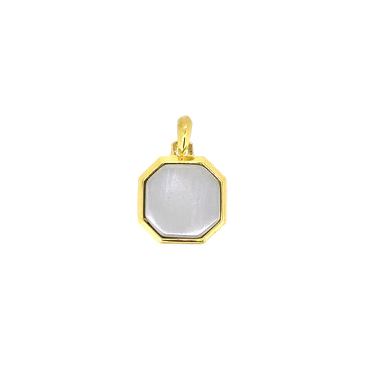 Two Tone Octagon Pendant Charm   (SCM-012-RH-G)