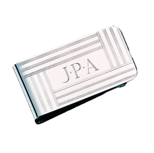Sterling Silver Money Clip with Lined Edges