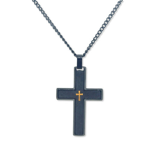Black Cross with Gold Accent   (TCR-114)